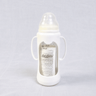 Giggles 210ml Glass Feeding Bottle with dual handles, BPA-free glass, soft silicone nipple, and ergonomic design for comfortable, safe, and easy feeding for babies learning to hold a bottle.