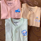 Set of 3 vest front open 100% cotton for new born - PyaraBaby