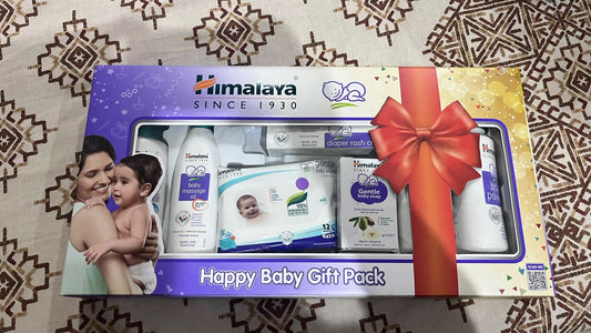 HIMALAYA Happy Baby Gift Pack 7s in Preloved New condition featuring a curated set of newborn baby care essentials, thoughtfully packed for everyday baby care, baby showers, and gifting.