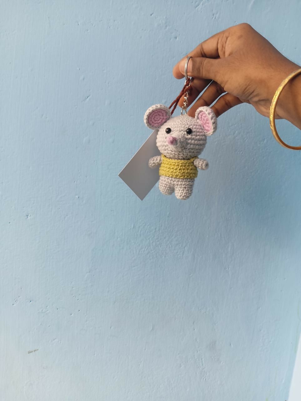 Handmade Crochet Animal Keychains crafted from soft yarn with adorable animal designs, detailed hand-stitched finishes, lightweight construction, and sturdy key rings for bags, keys, and gifting.