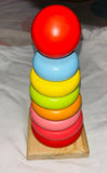 Spark your child’s imagination and motor skills with the Rainbow Wooden Stacker Rings—a fun, colorful, and educational toy perfect for little hands!