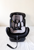 R for Rabbit Jack N Jill convertible car seat with rear and forward-facing modes, adjustable safety harness, cushioned seating, side protection, and support for children from 0–25 kg.