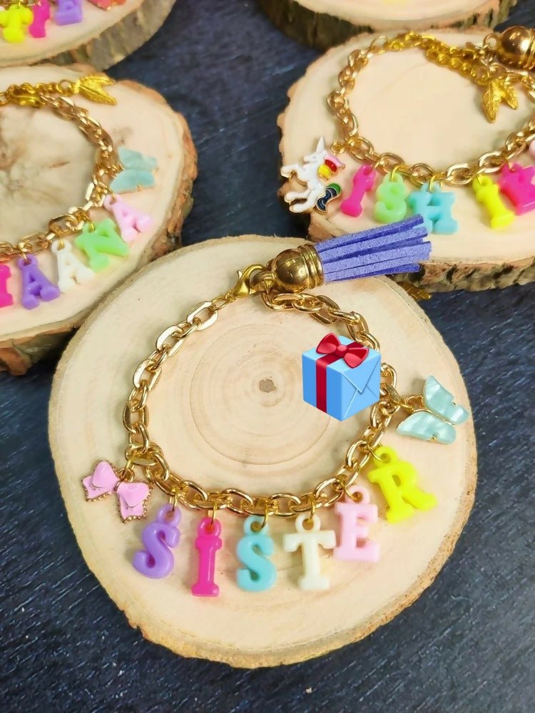 Personalized acrylic initial letter bracelet featuring a custom alphabet charm, durable acrylic finish, adjustable band, and stylish design for kids and adults.