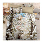 King size bedsheet with a cartoon dog design in a forest setting