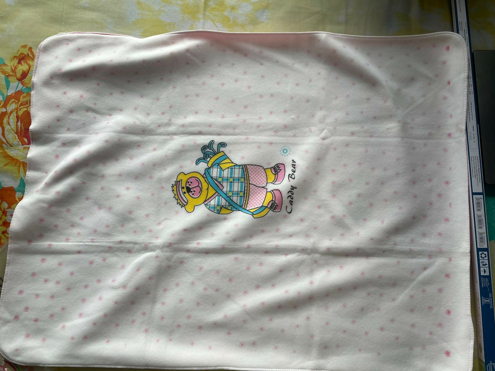 ORIENTAL's Fleece / Coral / Polar Baby Blankets Pink Colour - Caddy Bear Print - PyaraBaby