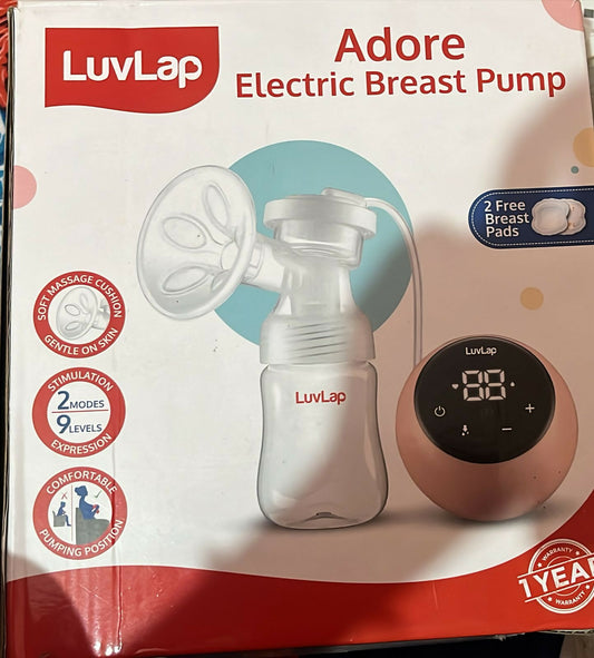 Experience convenient and efficient milk expression with the LUVLAP Adore Electric Breast Pump, designed for modern moms on the go.