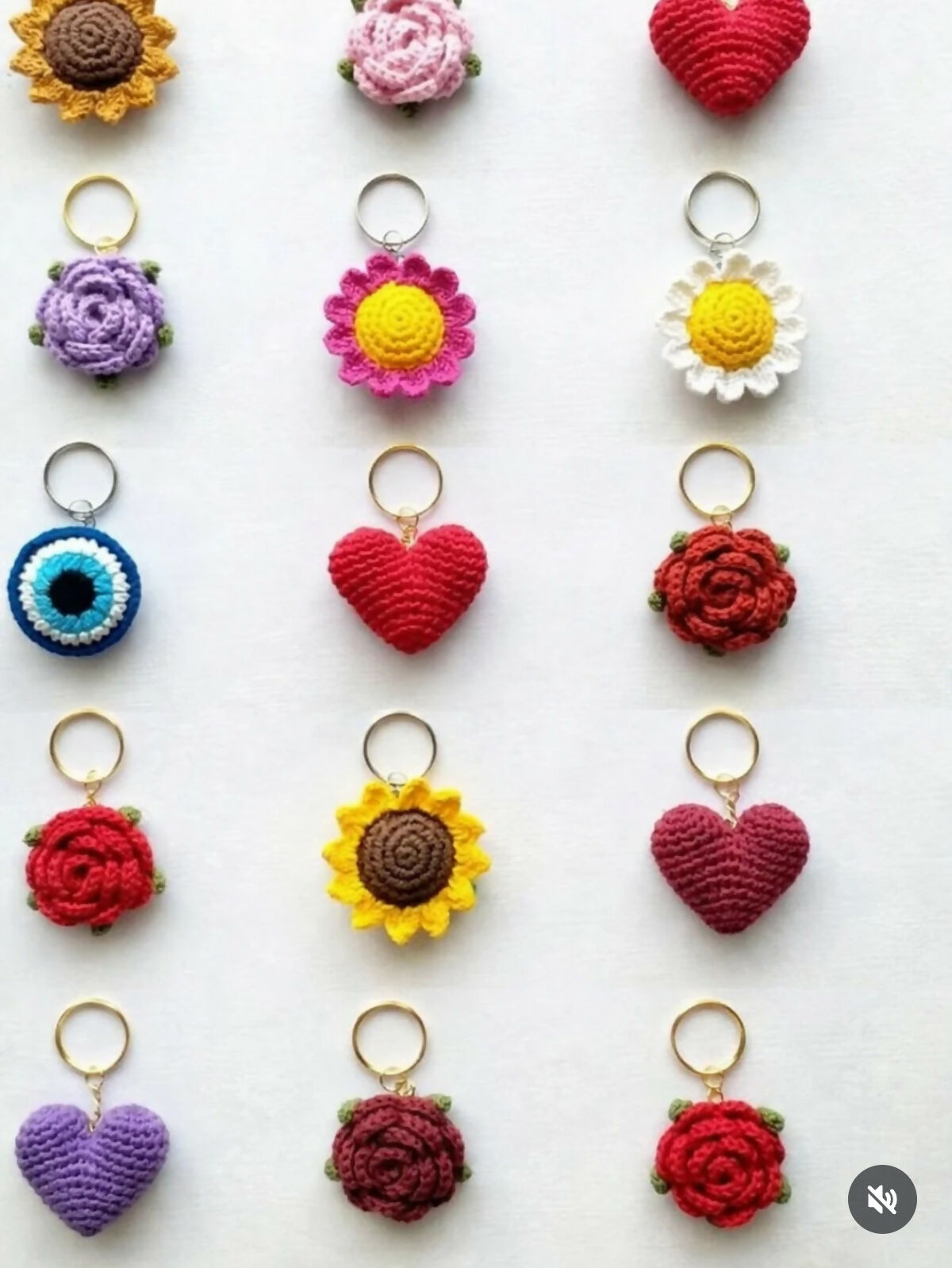 Crochet Keychain, handmade with soft yarn 