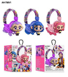 K-POP Theme Wireless Headphones with Bluetooth connectivity, cushioned ear cups, adjustable headband, built-in microphone, and long-lasting rechargeable battery for immersive music and calls.