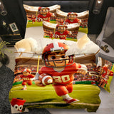 Bedding set with football player design 