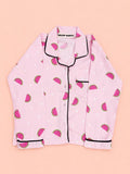MELLOW Sweet Watermelon night suit with soft comfortable fabric, playful watermelon-themed print, relaxed fit, and cozy comfort for bedtime, sleep, and everyday lounging.
