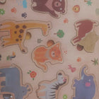 Wooden puzzle for kids with colorful pieces, smooth child-safe edges, and an engaging educational design that encourages problem-solving, hand-eye coordination, shape recognition, and fine motor skill development.