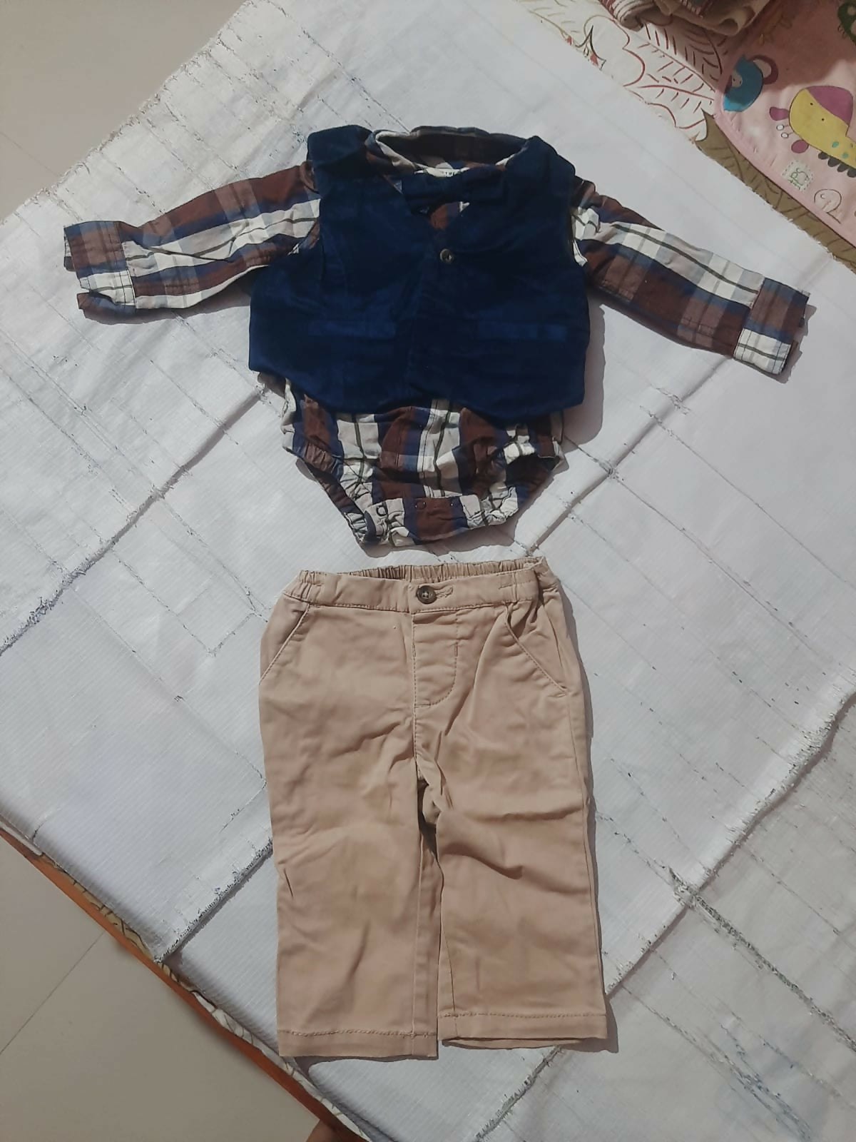 Classic Baby Boy Party Wear Set, blue, beige, multicolour 
