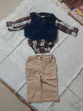 Classic Baby Boy Party Wear Set, blue, beige, multicolour 