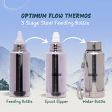 ADORE Optimum Flow 3 Stage Multipurpose Double Wall Insulated Thermos Baby Feeding Bottle Set 240ml - PyaraBaby