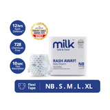 Milk Baby Diaper Flexi Tape , Size NB - 22 Pcs, 0 To 5 KG