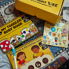 LITTLE BRIGHT BEE Toddler Busy Book with interactive learning activities, colorful illustrations, and reusable pages to encourage fine motor skills, problem-solving, early learning, and independent play.