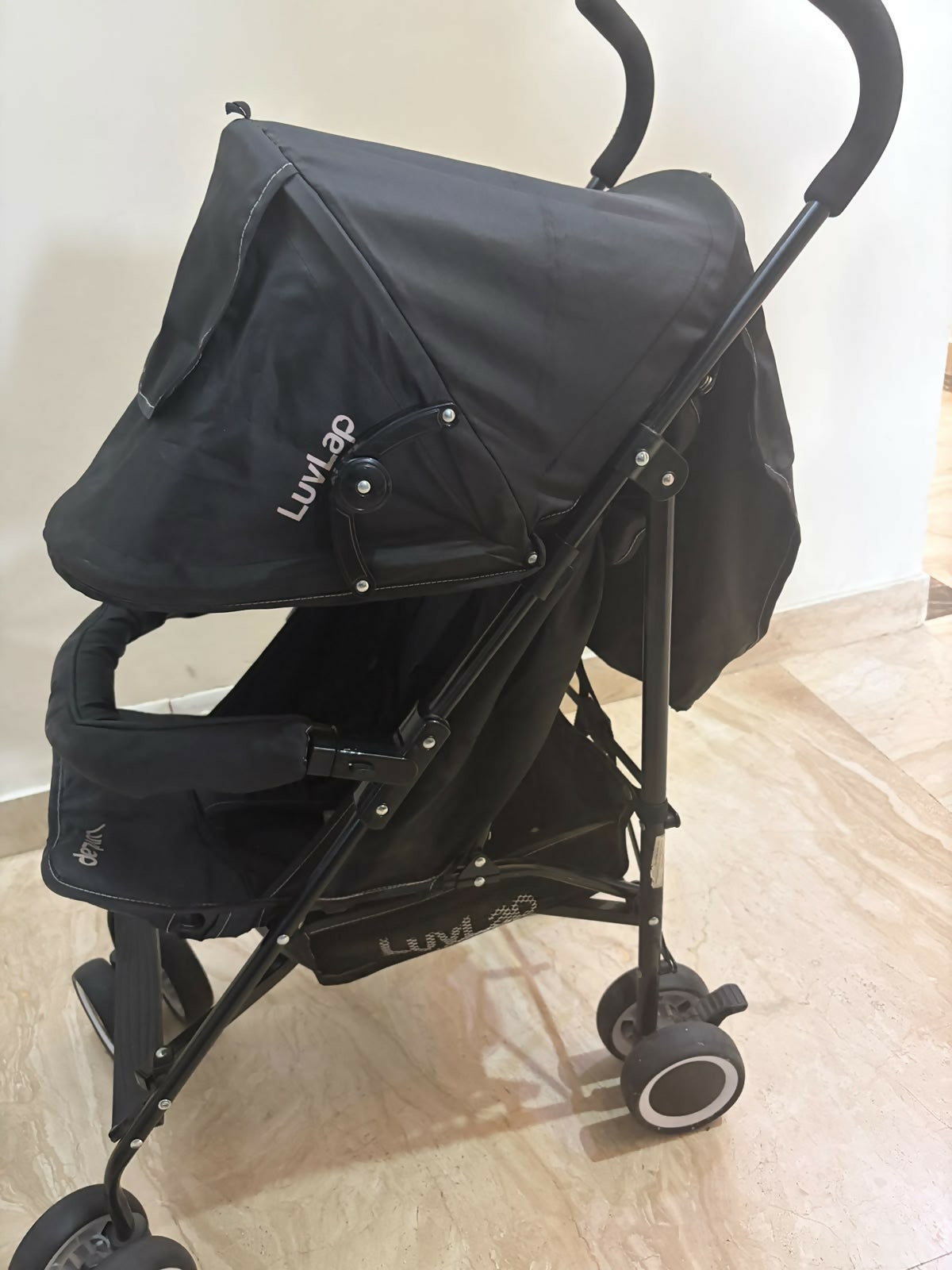 LUVLAP City Baby Stroller/Pram – Lightweight Foldable Travel Buggy with Reclining Seat, 5-Point Safety Harness, Extendable Canopy, Storage Basket & Swivel Wheels for Babies 6–36 Months