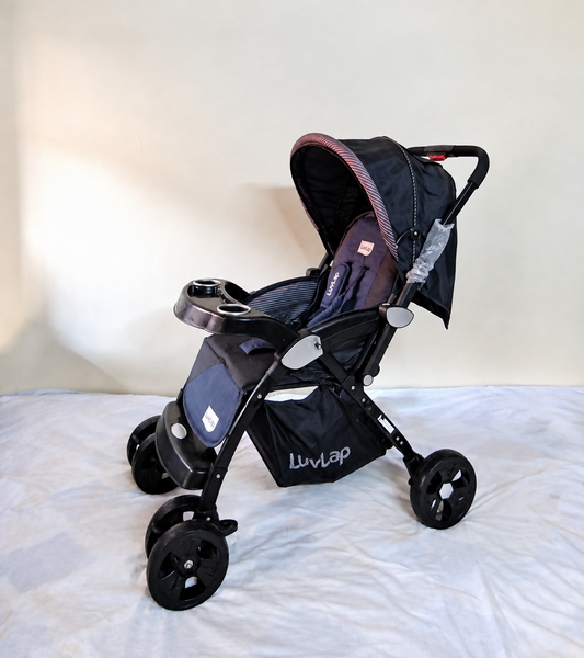 LUVLAP Galaxy 18257 Baby Stroller/Pram in Navy Black with reversible and reclining design.