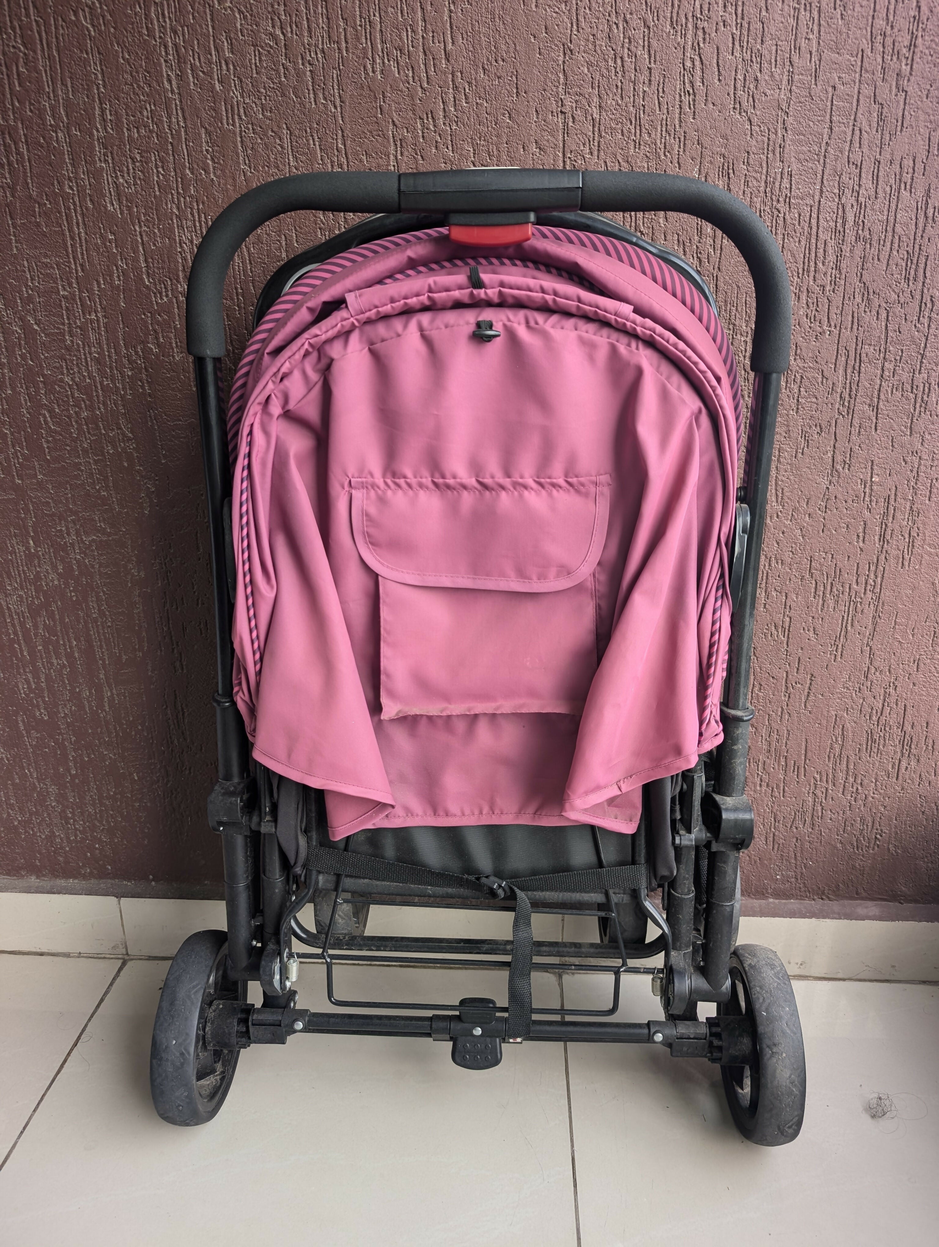 LUVLAP Galaxy Baby Stroller for 0–3 years with comfortable reclining seat, protective canopy, safety harness, smooth wheels, foldable frame, and convenient storage for everyday outings with babies and toddlers.