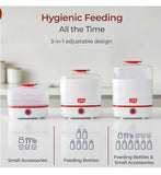 LUVLAP 3 in 1 steriliser sterilizer for baby bottles and accessories with efficient steam sterilization, multi-function design, and convenient cleaning support for feeding essentials.