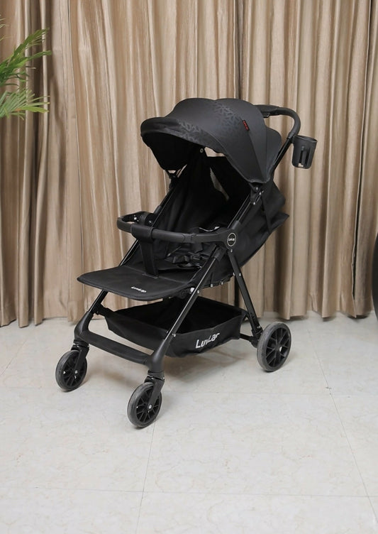 LuvLap Comfy Stroller/Pram featuring comfortable seating, a protective canopy, sturdy frame and smooth-moving wheels for convenient everyday walks, outings and travel with your baby.