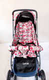 LuvLap reversible handle baby stroller with foldable travel pram design, reclining seat, adjustable canopy, 5-point safety harness, smooth wheels, and storage basket for comfortable travel with babies and toddlers.