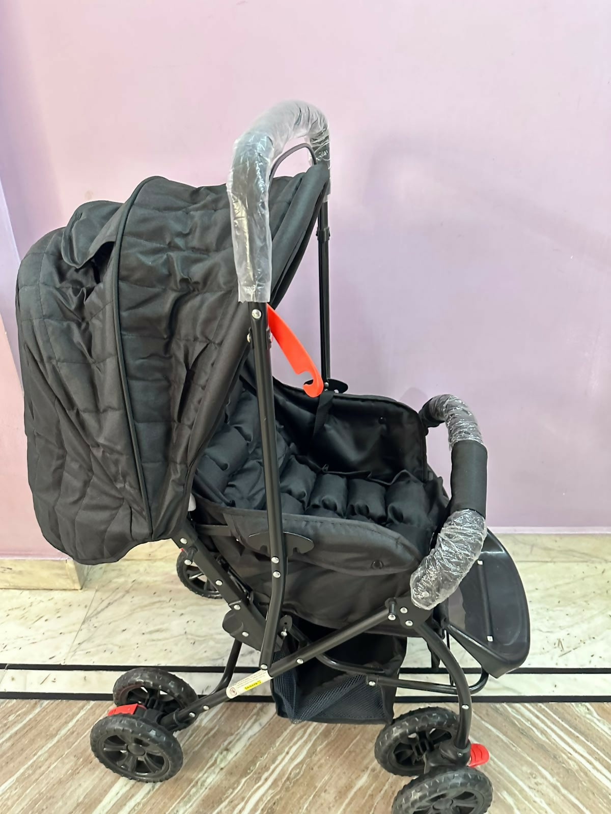 LUVLAP Starshine Baby Stroller/Pram with comfortable reclining seat, foldable frame, adjustable canopy, safety harness, smooth wheels, and convenient storage basket for everyday outings with babies and toddlers.