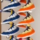 Colorful shoelaces displayed in a pattern on a white background