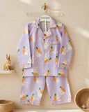 MELLOW Bunny's Carrot full sleeves nightsuit with soft comfortable fabric, cute bunny and carrot-themed design, full-sleeve coverage, and a cozy fit for bedtime and lounging.