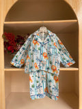 MELLOW Striped Safari full sleeves nightsuit with soft comfortable fabric, playful safari-themed design, full-sleeve coverage, and a cozy fit for bedtime and lounging.