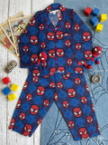 MELLOW Spider-Man full sleeves nightsuit with soft comfortable fabric, superhero-themed design, full-sleeve coverage, and a cozy fit for bedtime and lounging.