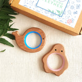 BABYCOV Cute Whale and Penguin Natural Neem Wood Teethers for Babies | Natural and Safe | Goodness of Organic Neem Wood | Both Chewing and Grasping Toy | Set of 2 (Age 4+ Months) - PyaraBaby