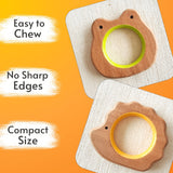 BABYCOV Cute Frog and Porcupine Natural Neem Wood Teethers for Babies | Natural and Safe | Goodness of Organic Neem Wood | Both Chewing and Grasping Toy | Set of 2 (Age 4+ Months) - PyaraBaby