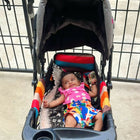 BABYHUG Melody stroller with reversible handle and canopy, reclining seat, smooth wheels, safety harness, and comfortable travel design for babies and toddlers.