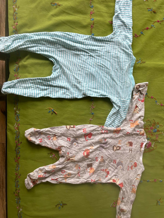 Babyhug/Toffee House Romper Set (set of 2) - Peach and Light Blue