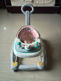 MEE MEE 2-in-1 baby walker with walker and activity modes, comfortable cushioned seat, sturdy frame, smooth wheels, and interactive play features for growing babies.
