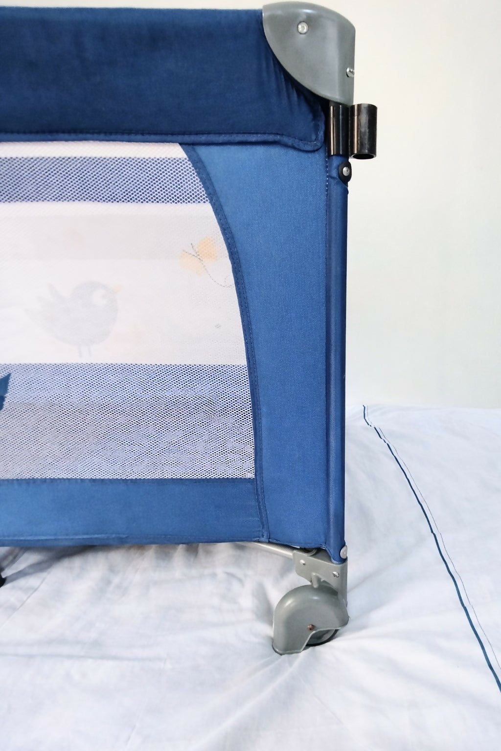 LUVLAP Foldable Baby Playpen Indoor Safety Play Yard, blue 