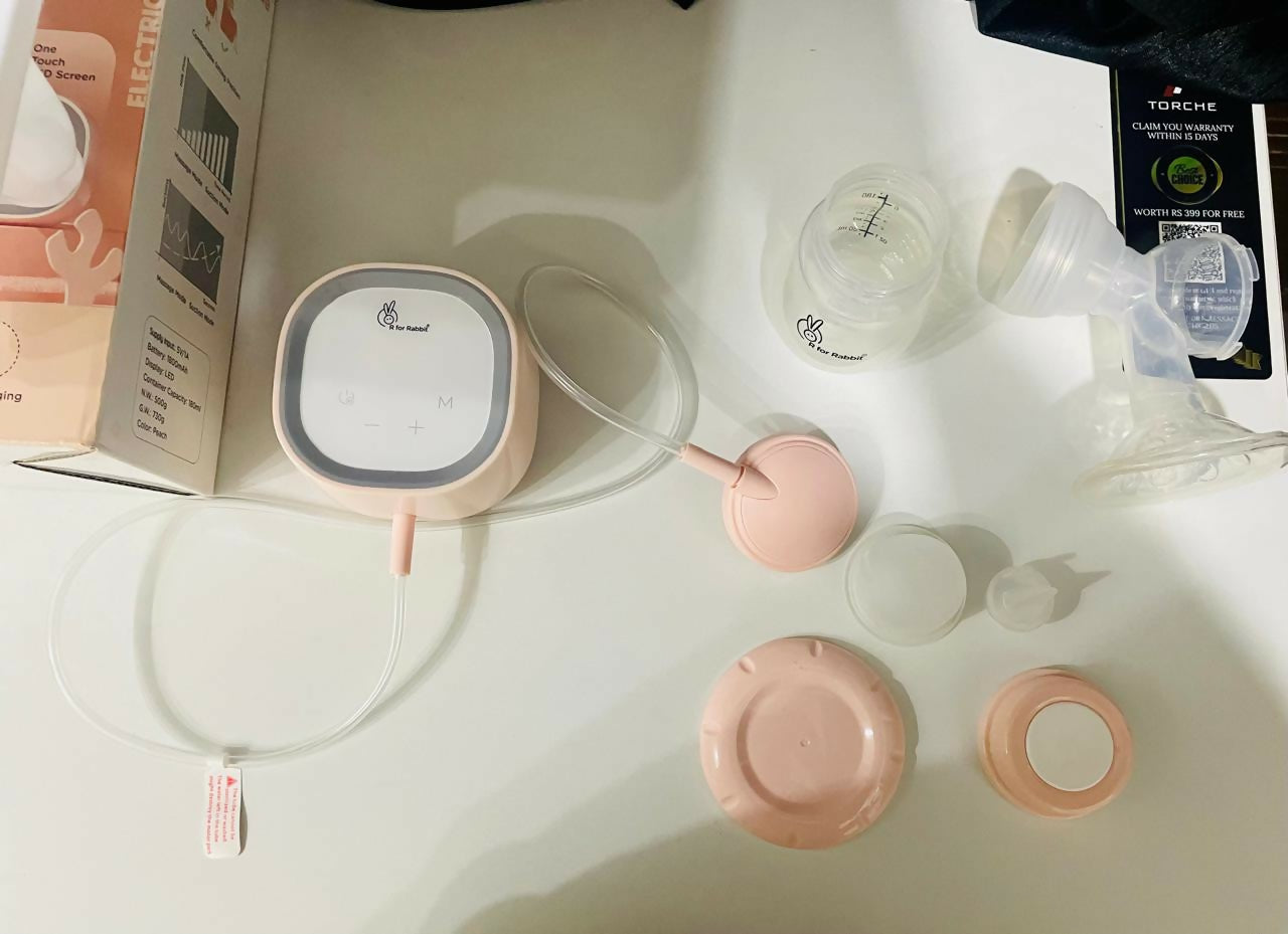 Efficient and comfortable R FOR RABBIT First Feed Nova Electric Breast Pump for new moms, featuring customizable suction and a quiet motor.