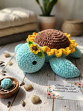 Handmade Crochet Sunflower Turtle Amigurumi Plushie