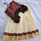Crop Top and Lehenga Set – Cotton & Kerala Kasavu Fabric