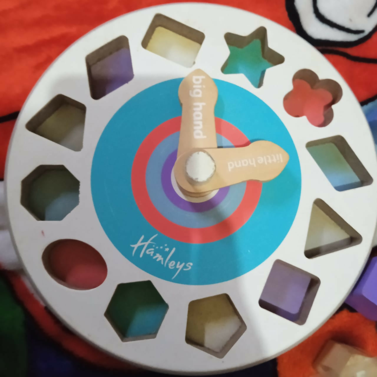 Buy Hamleys Wooden Teaching Time Clock – Interactive Educational Toy for Learning Time and Shapes

