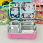 3-grid stainless steel lunch box with separate compartments, durable food-grade construction, secure lid, and a compact design to keep meals organized for school, work, and travel.