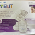 Philips Avent Electric Comfort Breast Pump with adjustable suction levels, soft silicone cushion, compact design, and quiet operation for comfortable and efficient breast milk expression.