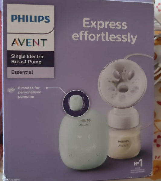 PHILIPS AVENT Electric Breast Pump in Almost New condition featuring adjustable pumping settings, a comfortable breast cushion, compact design and easy electric operation for convenient breast milk expression at home or while travelling.
