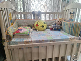 Wooden Baby Crib with Storage, Mattress & Bumper
