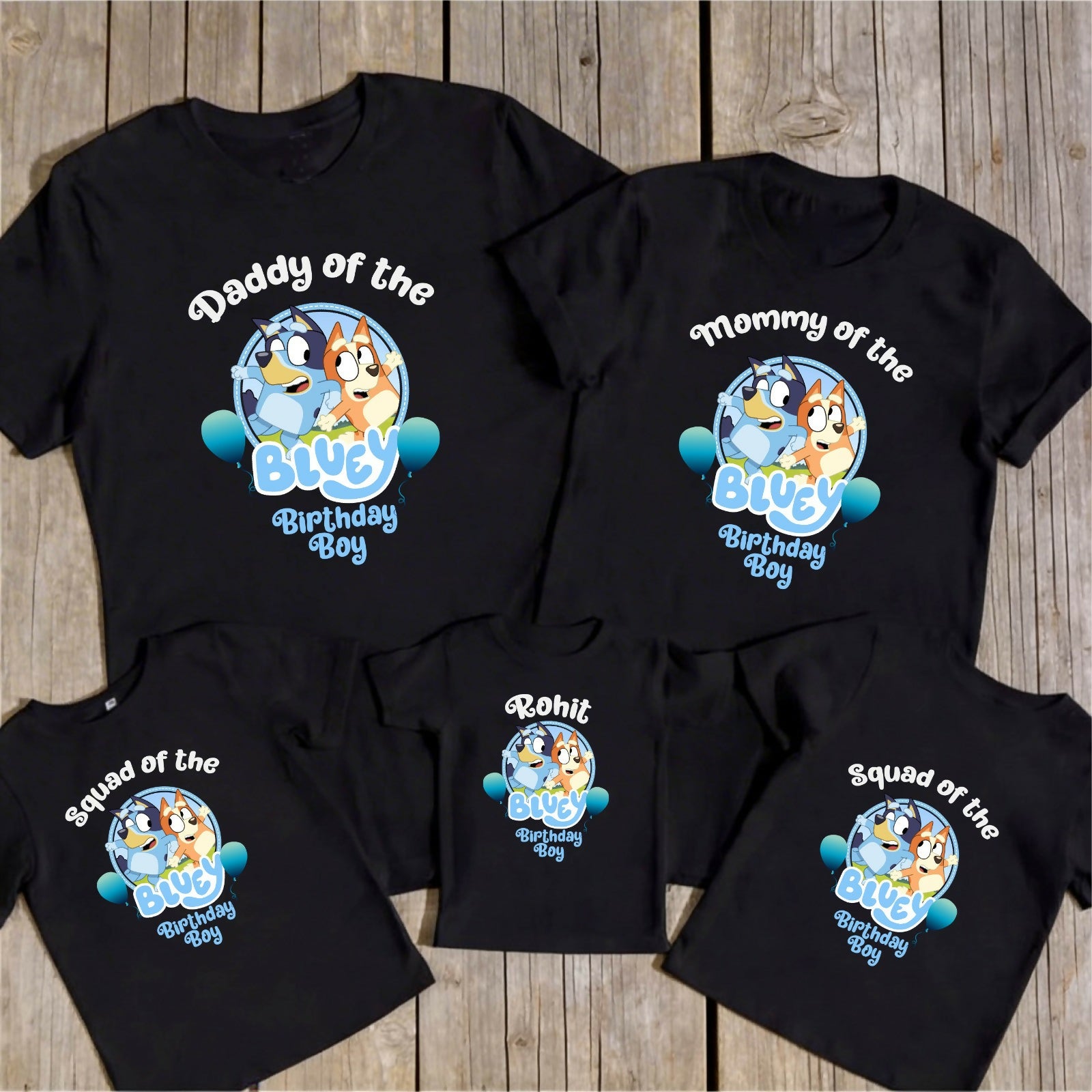 Personalised Birthday Party T-Shirts made from soft breathable fabric with custom names, ages, photos, or designs, offering a comfortable fit for birthday celebrations, family gatherings, and party photos.