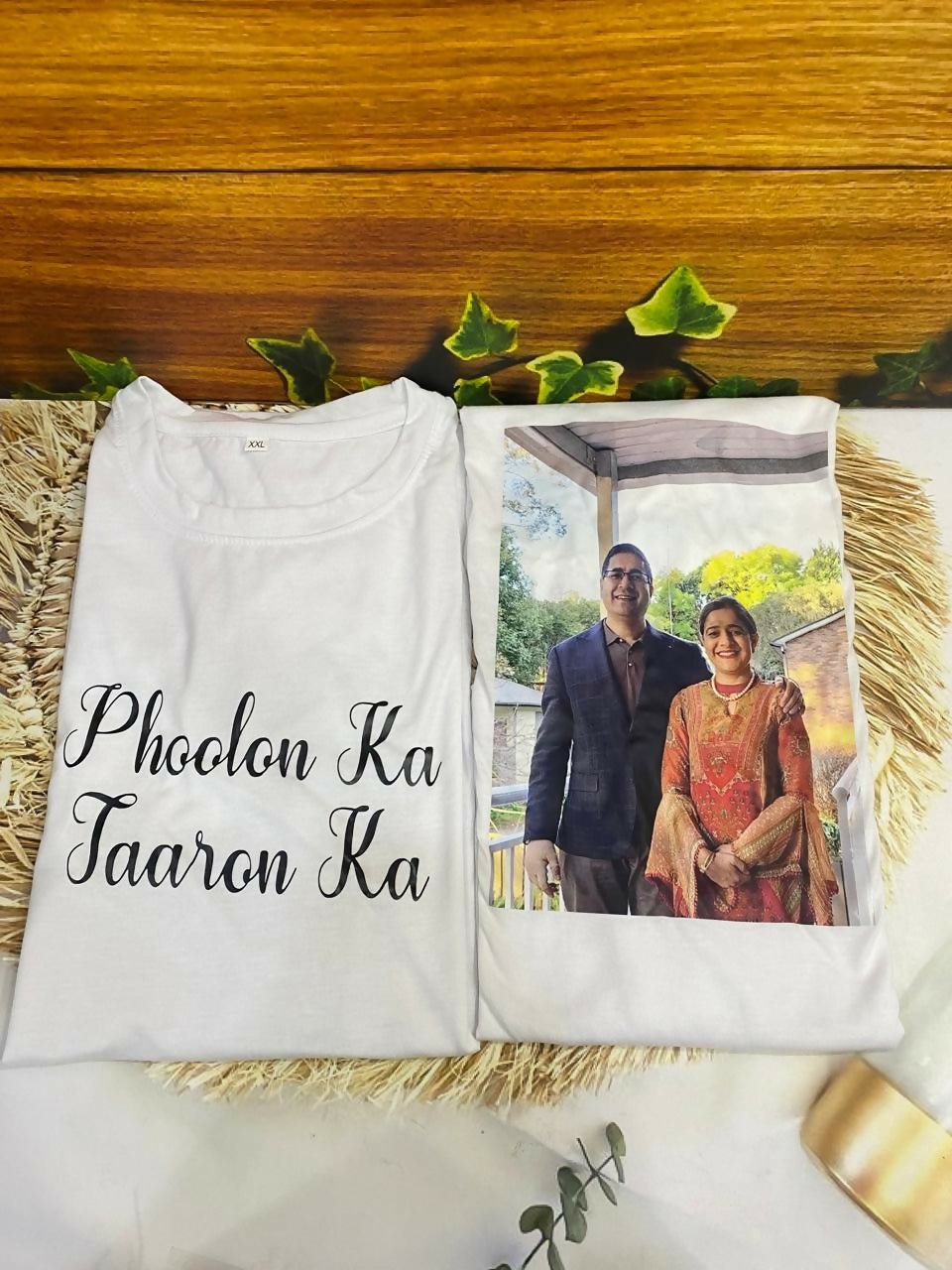 Personalized Photo-Printed Pure Cotton T-Shirt with custom photo printing, soft breathable cotton fabric, comfortable fit, and high-quality print for everyday wear, gifting, and special occasions.