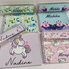 Personalized drawing set for kids featuring customized name detailing and creative art essentials for drawing, coloring, sketching, and fun artistic activities at home or on the go.