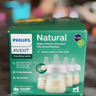 Philips Avent Natural Response Glass Baby Feeding Bottles, 120ml each, pack of 4.