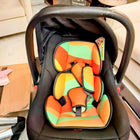 R for Rabbit Picaboo infant car seat with rear-facing design, cushioned seating, secure safety harness, ergonomic carry handle, and protective side support for safe and comfortable travel with newborns and infants.